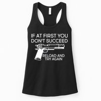 Reload and Try Again Funny Gun Womens Tank Top