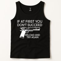 Reload and Try Again Funny Gun Tank Top