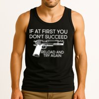 Reload and Try Again Funny Gun Tank Top