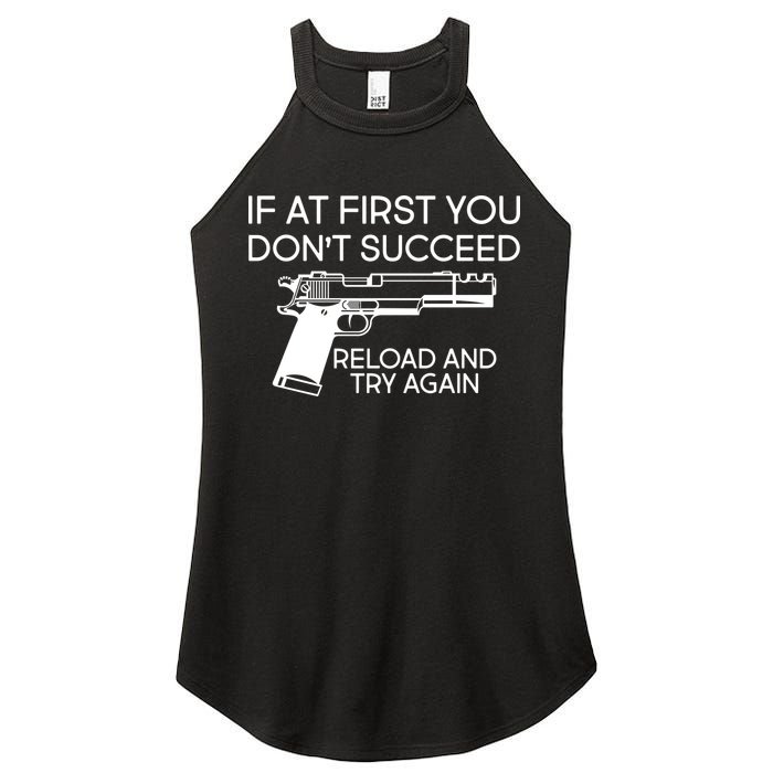 Reload and Try Again Funny Gun Women's Perfect Tri Rocker Tank