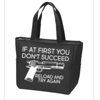 Reload and Try Again Funny Gun Zip Tote Bag
