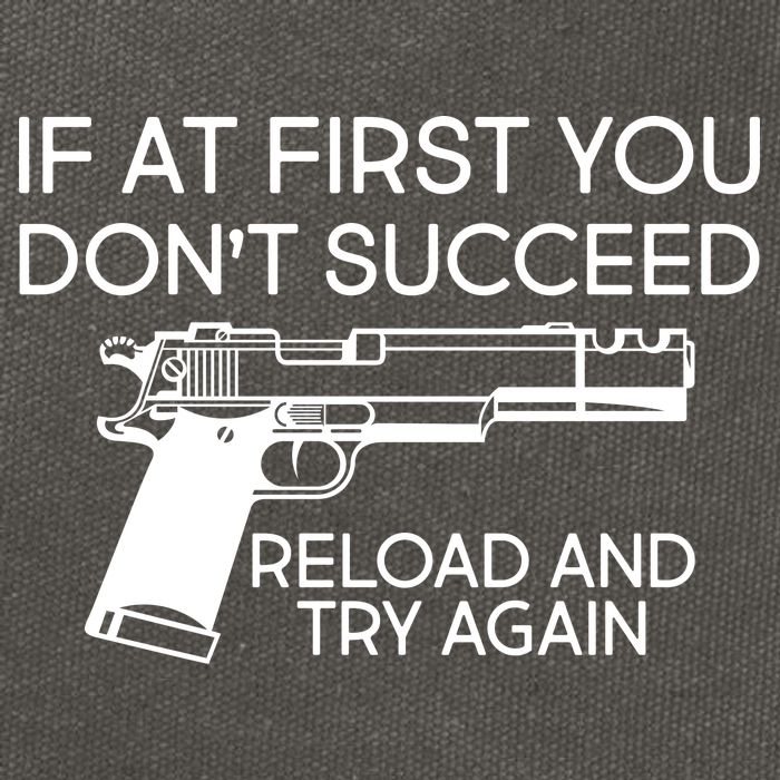 Reload and Try Again Funny Gun Cotton Canvas Backpack