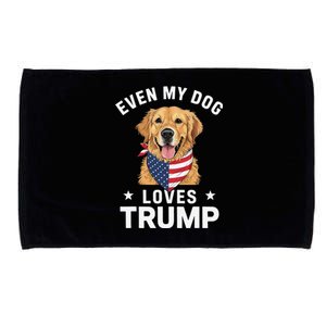 Retriever Even My Dog Loves Trump Usa Flag Bandana Microfiber Hand Towel