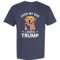 Retriever Even My Dog Loves Trump Usa Flag Bandana Garment-Dyed Heavyweight T-Shirt