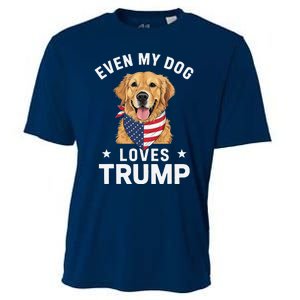 Retriever Even My Dog Loves Trump Usa Flag Bandana Cooling Performance Crew T-Shirt