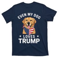 Retriever Even My Dog Loves Trump Usa Flag Bandana T-Shirt