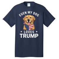 Retriever Even My Dog Loves Trump Usa Flag Bandana Tall T-Shirt