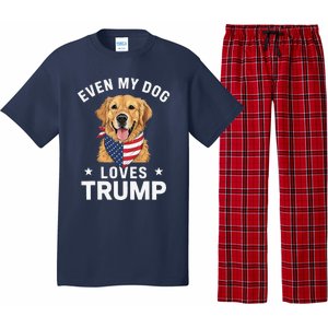 Retriever Even My Dog Loves Trump Usa Flag Bandana Pajama Set