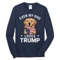 Retriever Even My Dog Loves Trump Usa Flag Bandana Tall Long Sleeve T-Shirt