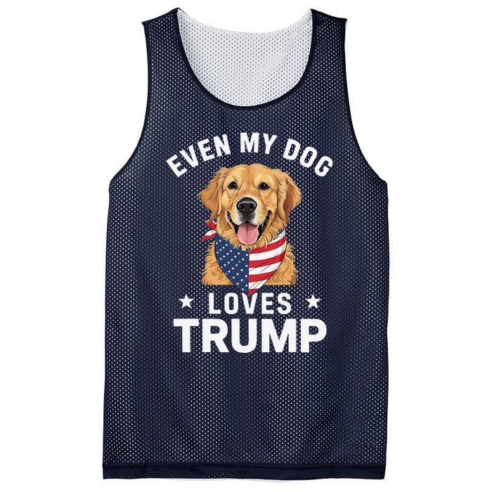 Retriever Even My Dog Loves Trump Usa Flag Bandana Mesh Reversible Basketball Jersey Tank