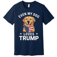 Retriever Even My Dog Loves Trump Usa Flag Bandana Premium T-Shirt