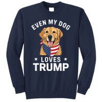 Retriever Even My Dog Loves Trump Usa Flag Bandana Tall Sweatshirt