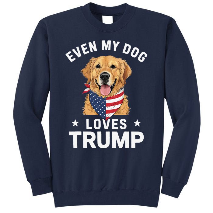 Retriever Even My Dog Loves Trump Usa Flag Bandana Tall Sweatshirt