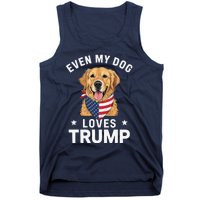 Retriever Even My Dog Loves Trump Usa Flag Bandana Tank Top