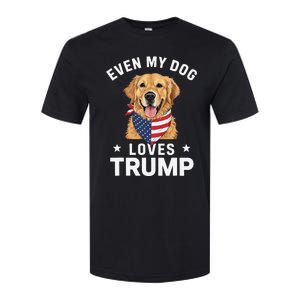 Retriever Even My Dog Loves Trump Usa Flag Bandana Softstyle CVC T-Shirt