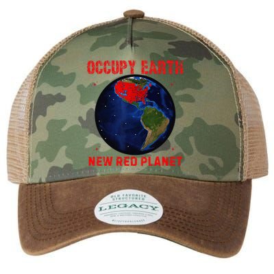 Red Electoral Map 2024 Planet Occupy Earth 2024 Trump Legacy Tie Dye Trucker Hat