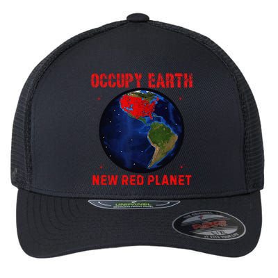 Red Electoral Map 2024 Planet Occupy Earth 2024 Trump Flexfit Unipanel Trucker Cap