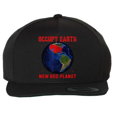 Red Electoral Map 2024 Planet Occupy Earth 2024 Trump Wool Snapback Cap