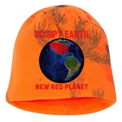 Red Electoral Map 2024 Planet Occupy Earth 2024 Trump Kati - Camo Knit Beanie