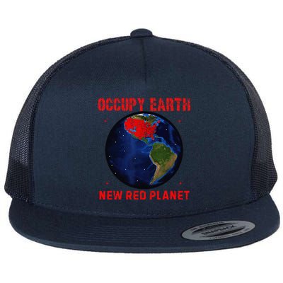 Red Electoral Map 2024 Planet Occupy Earth 2024 Trump Flat Bill Trucker Hat