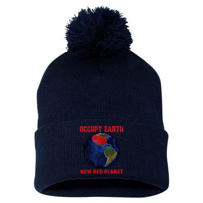 Red Electoral Map 2024 Planet Occupy Earth 2024 Trump Pom Pom 12in Knit Beanie