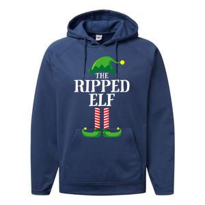 Ripped Elf Matching Family Group Christmas Party Performance Fleece Hoodie