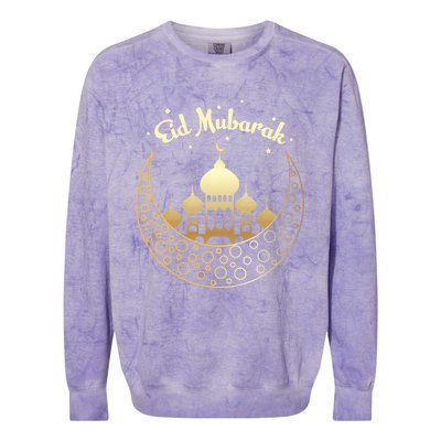 Ramadan Eid Mubarak Arabic Crescentmoon Gift Colorblast Crewneck Sweatshirt