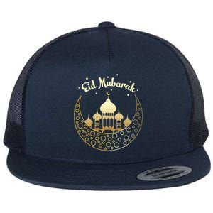 Ramadan Eid Mubarak Arabic Crescentmoon Gift Flat Bill Trucker Hat