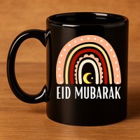 Rainbow Eid Mubarak Gift For Ramadan Mubarak 11oz C Handle Ceramic Mug