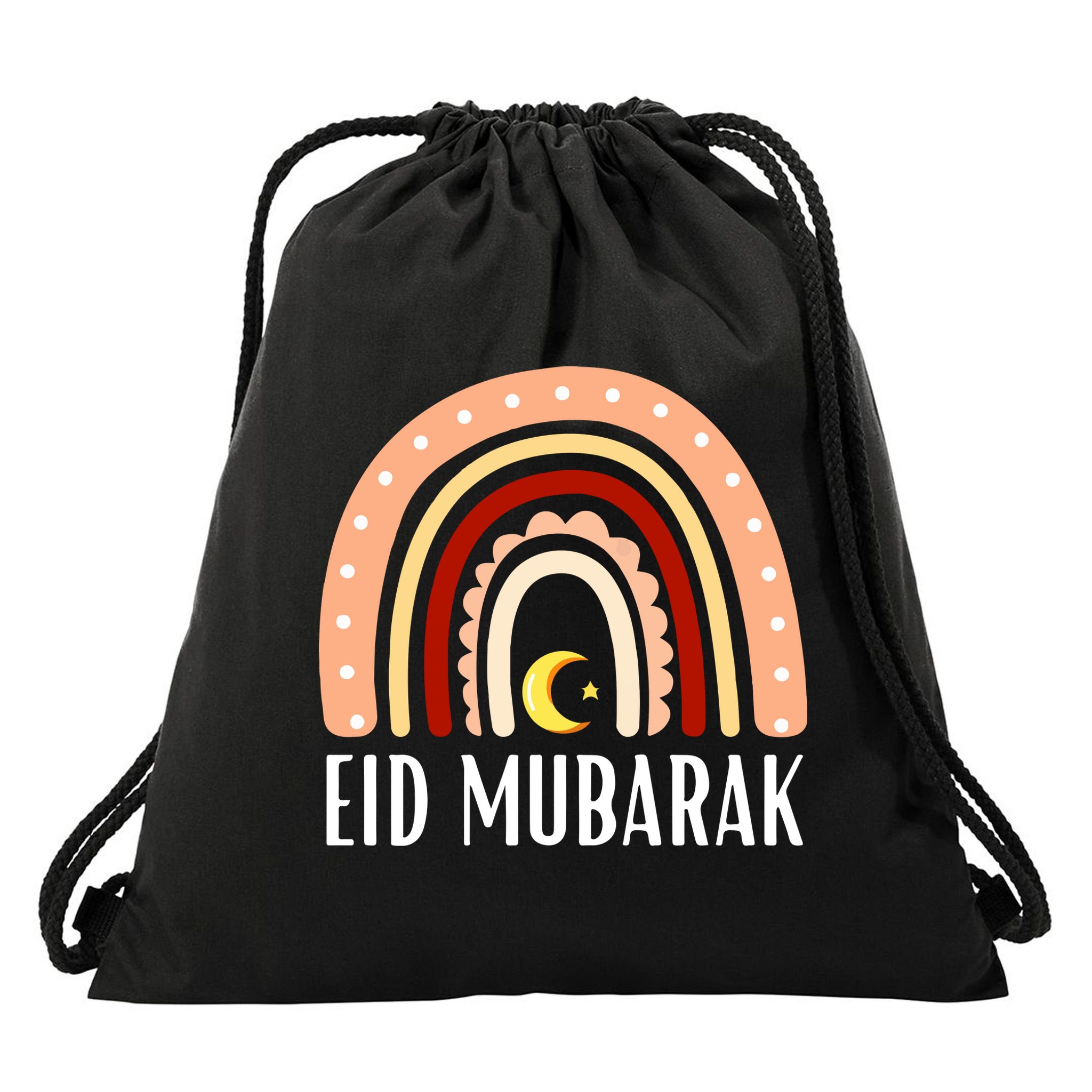Rainbow Eid Mubarak Gift For Ramadan Mubarak Drawstring Bag
