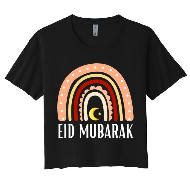 Rainbow Eid Mubarak Gift For Ramadan Mubarak Crop Top