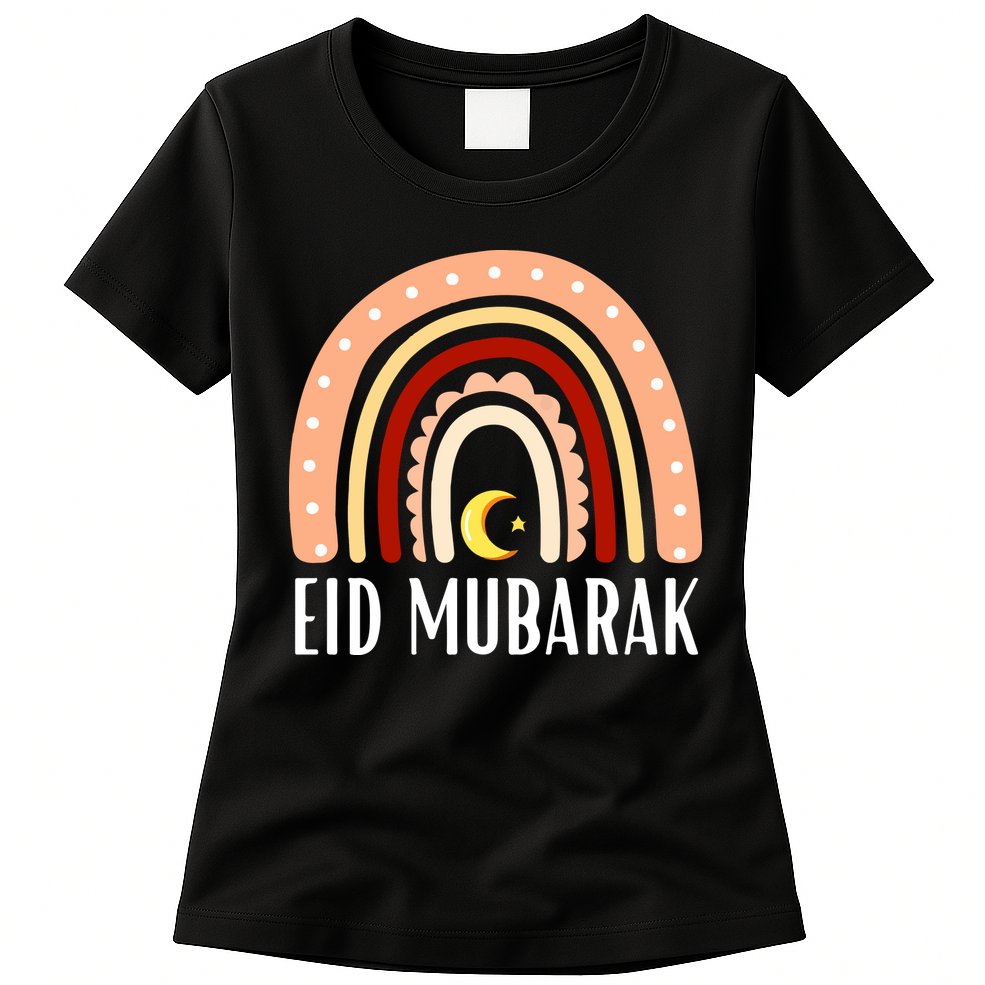 Rainbow Eid Mubarak Gift For Ramadan Mubarak Womens T-Shirt