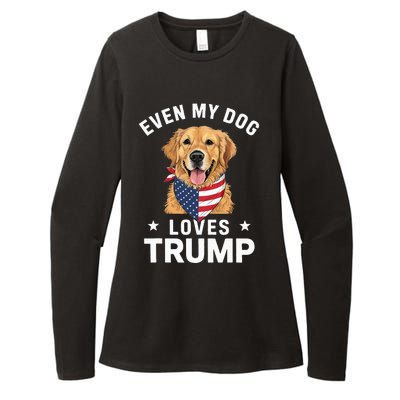 Retriever Even My Dog Loves Trump Usa Flag Bandana Womens CVC Long Sleeve Shirt