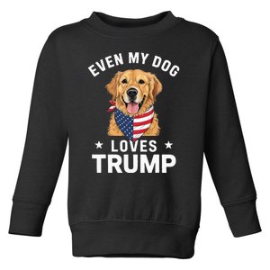 Retriever Even My Dog Loves Trump Usa Flag Bandana Toddler Sweatshirt