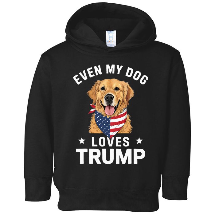 Retriever Even My Dog Loves Trump Usa Flag Bandana Toddler Hoodie