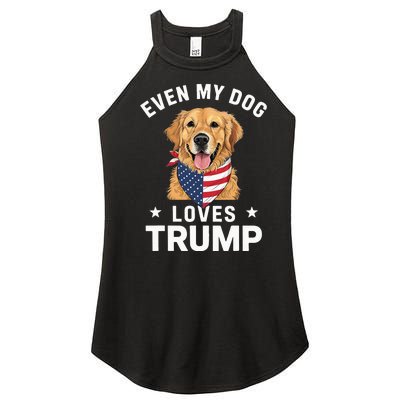 Retriever Even My Dog Loves Trump Usa Flag Bandana Women’s Perfect Tri Rocker Tank