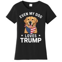 Retriever Even My Dog Loves Trump Usa Flag Bandana Women's T-Shirt