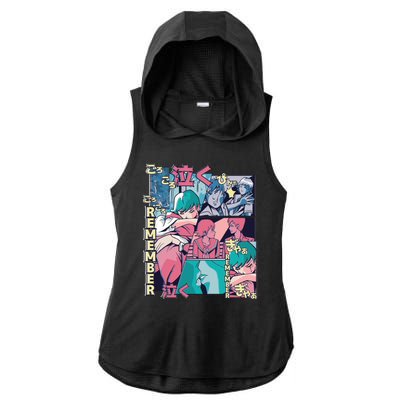 Remember Anime Ladies PosiCharge Tri-Blend Wicking Draft Hoodie Tank