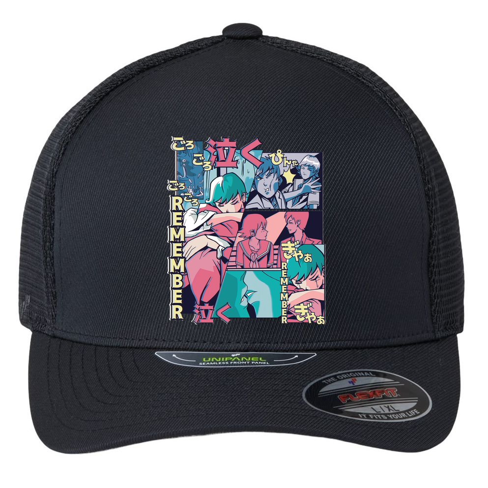 Remember Anime Flexfit Unipanel Trucker Cap