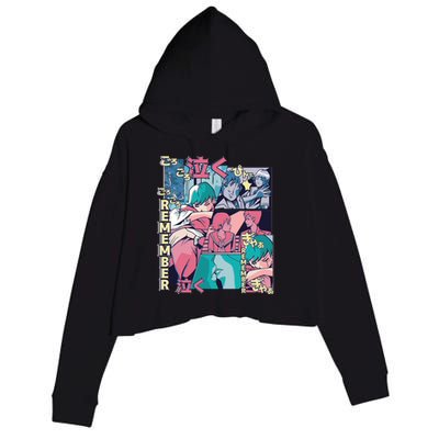 Remember Anime Crop Fleece Hoodie