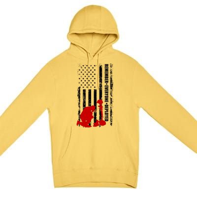 Remember Everyone Deployed Support Our Troops Premium Pullover Hoodie