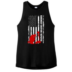 Remember Everyone Deployed Support Our Troops Ladies PosiCharge Tri-Blend Wicking Tank