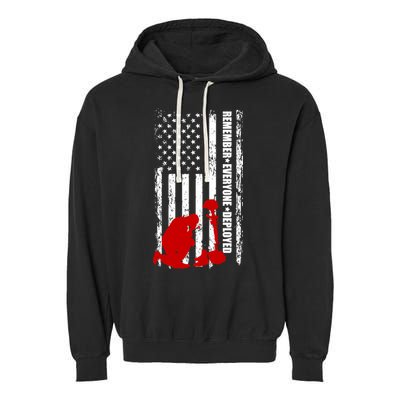 Remember Everyone Deployed Support Our Troops Garment-Dyed Fleece Hoodie