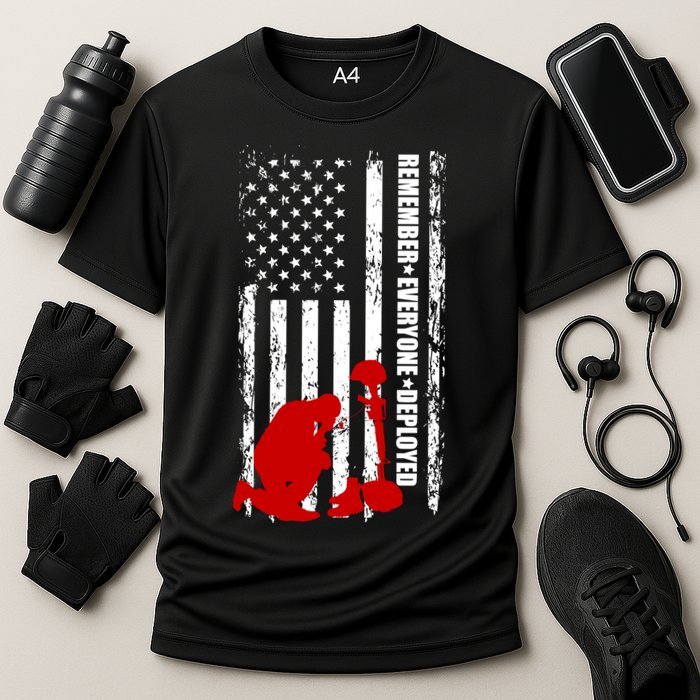 Remember Everyone Deployed Support Our Troops Cooling Performance Crew T-Shirt