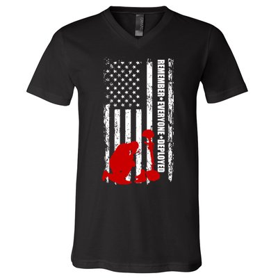 Remember Everyone Deployed Support Our Troops V-Neck T-Shirt