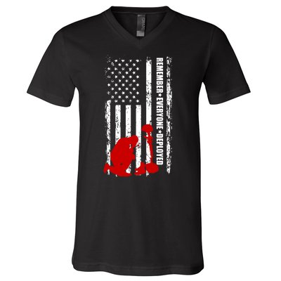 Remember Everyone Deployed Support Our Troops V-Neck T-Shirt