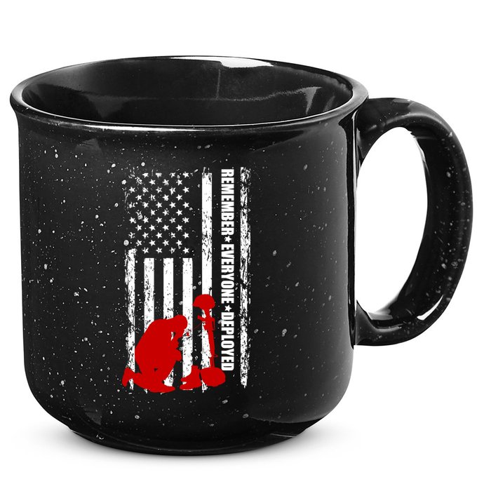 Remember Everyone Deployed Support Our Troops 15oz Campfire Ceramic Mug