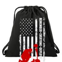 Remember Everyone Deployed Support Our Troops Drawstring Bag