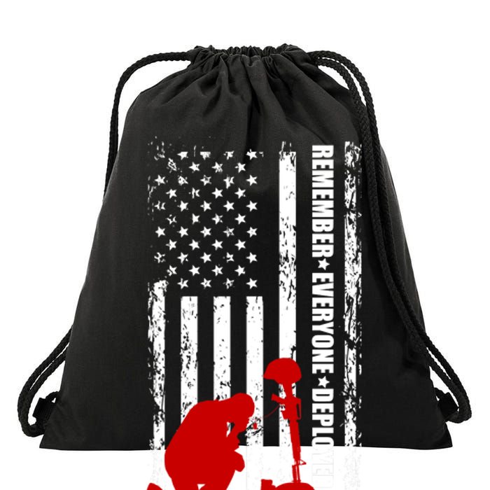 Remember Everyone Deployed Support Our Troops Drawstring Bag