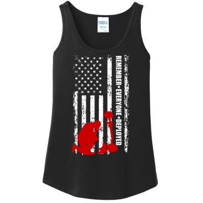 Remember Everyone Deployed Support Our Troops Ladies Essential Tank